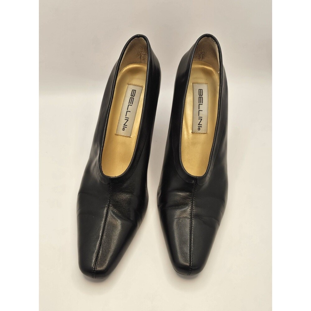 Bellini Cassie Women's Black Patent Leather Pumps Size 9M, 3 inch block heels - Picture 2 of 7